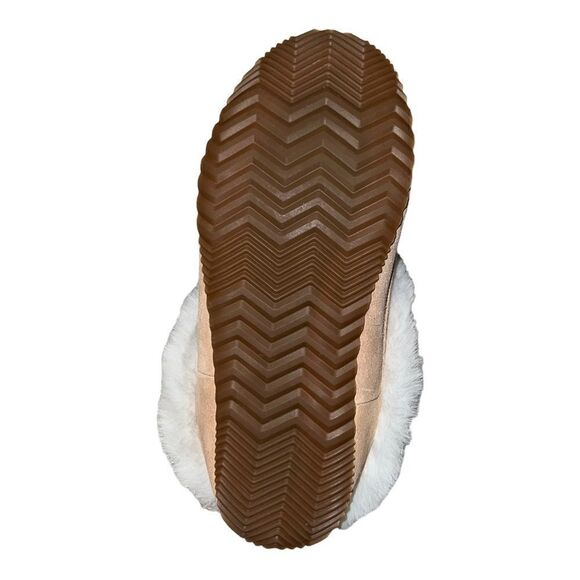 Sorel Go Coffee Run Slippers Tawny Buff, Natural Suede Faux Fur 5M New - Picture 7 of 8